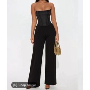 Fashion Nova Black Strapless Jumpsuit